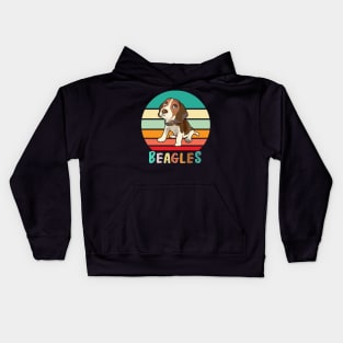 Vintage Retro Beagles Kids Hoodie